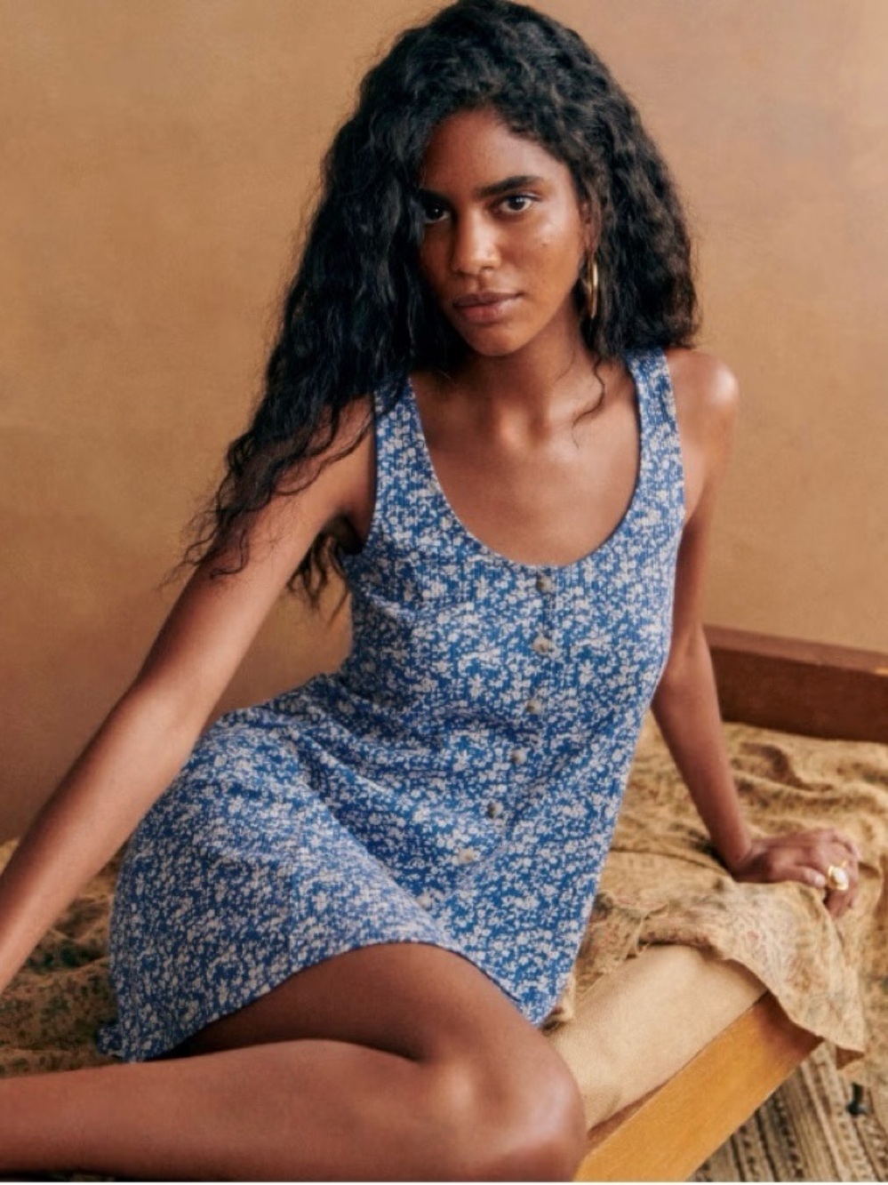 Sezane Blue Floral Mini Dress